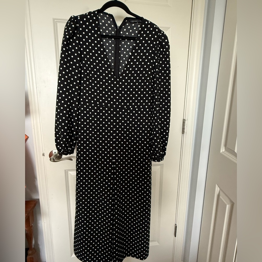 Zara Black and White Polka Dot Jumpsuit